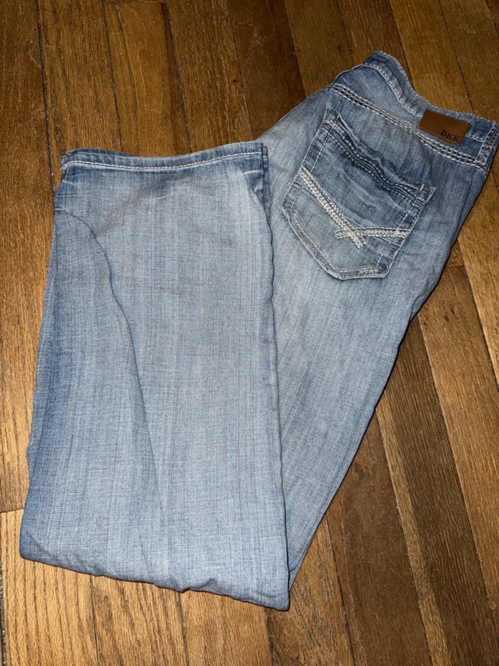 BKE Men's Light Blue Bootcut Jeans